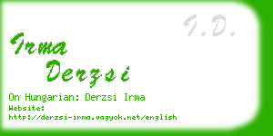 irma derzsi business card